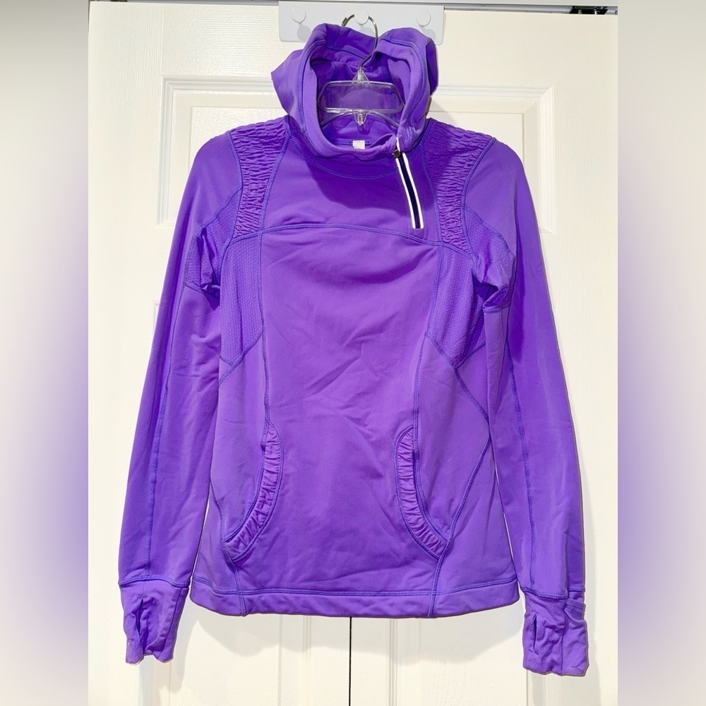 Lululemon Women's Purple 1/4 Zip Hooded Jacket Size 4. EUC